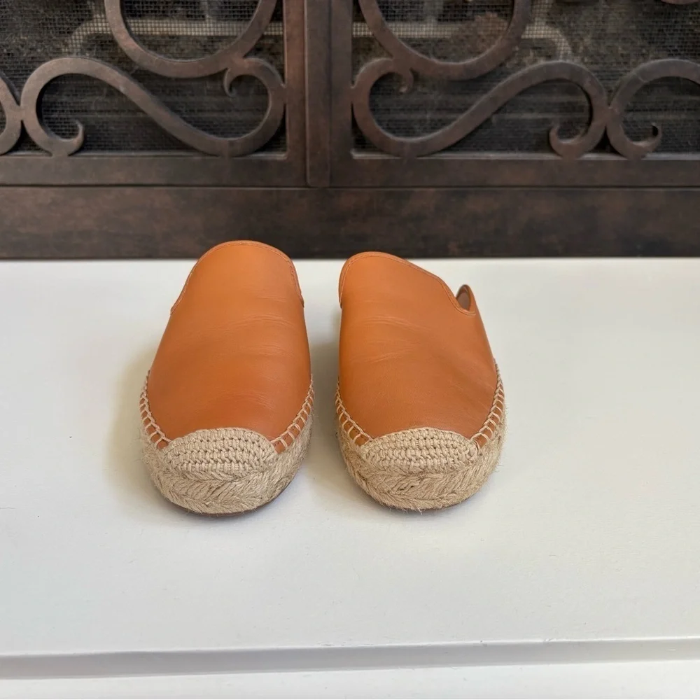 J. Crew Leather Espadrille Mules Size 8